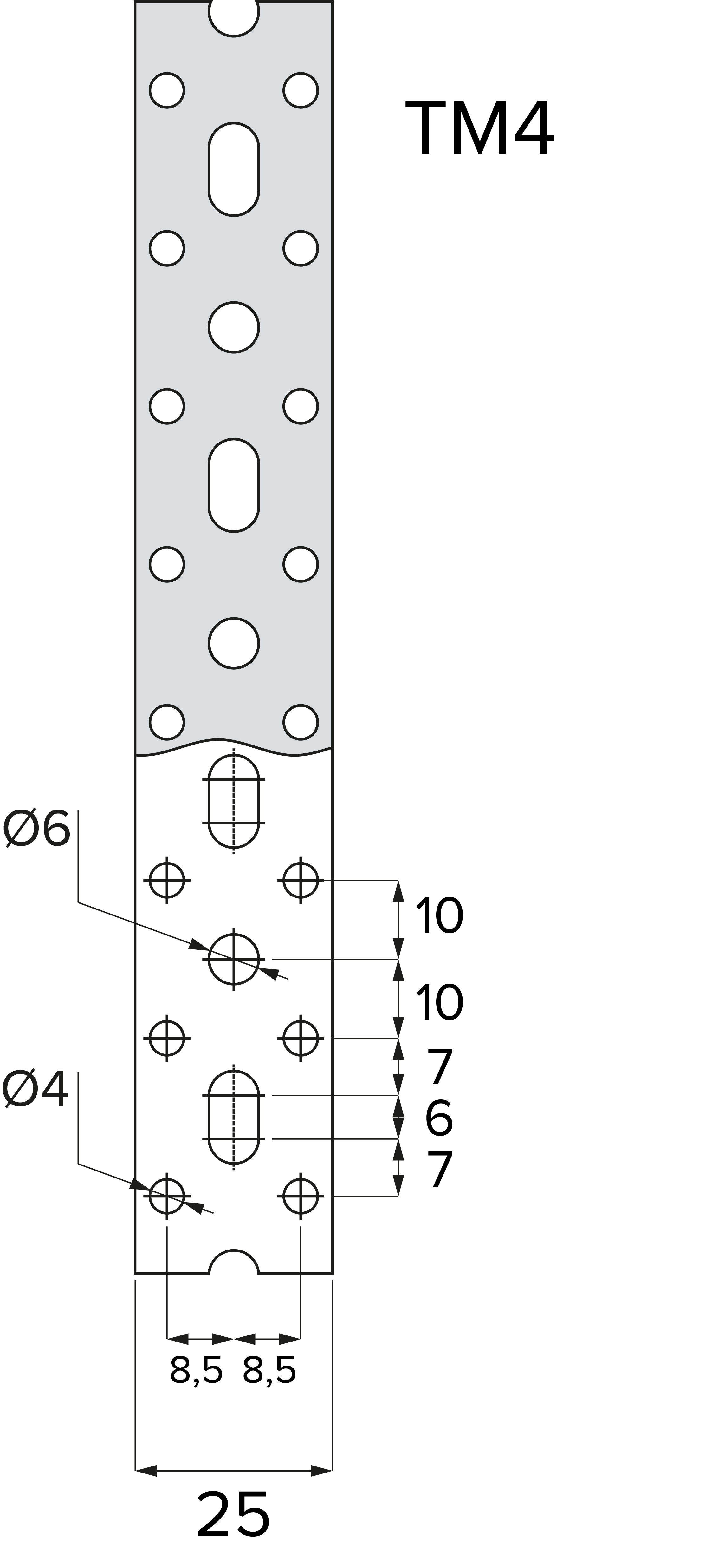 Taśma ciesielska konstrukcyjna stalowa perforowana - TM 4 | 10 m | TM 4 Taśma ciesielska konstrukcyjna stalowa perforowana - TM 4 | 10 m | TM 4